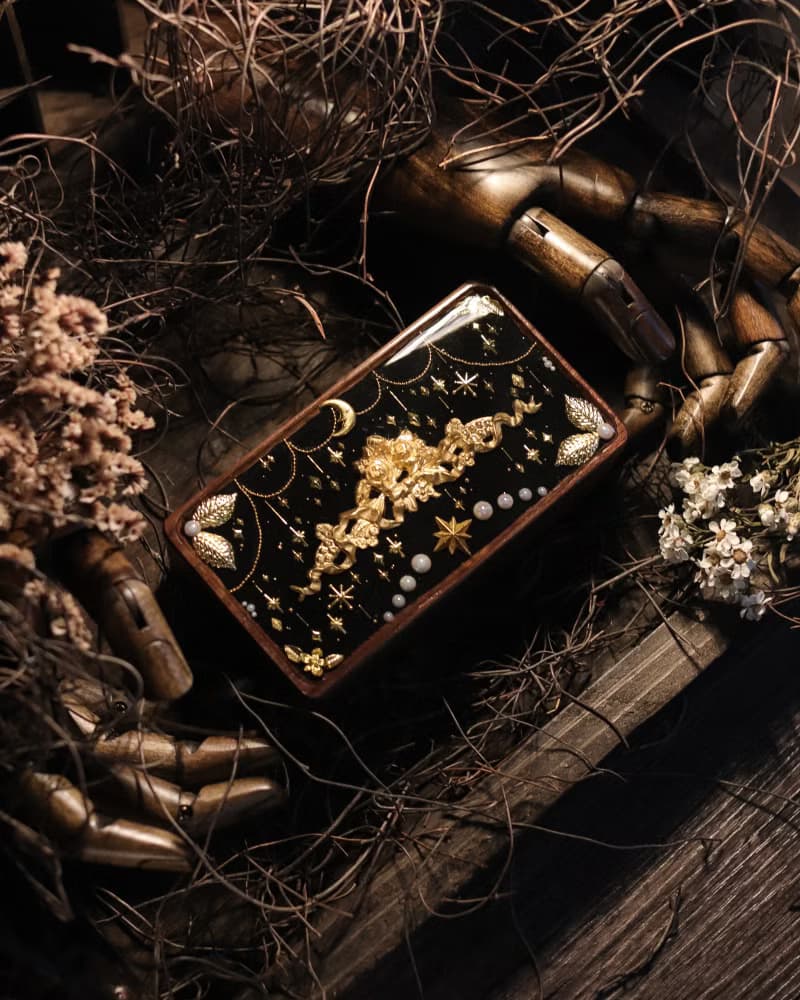 復古風格木首飾盒 夜之帷幕