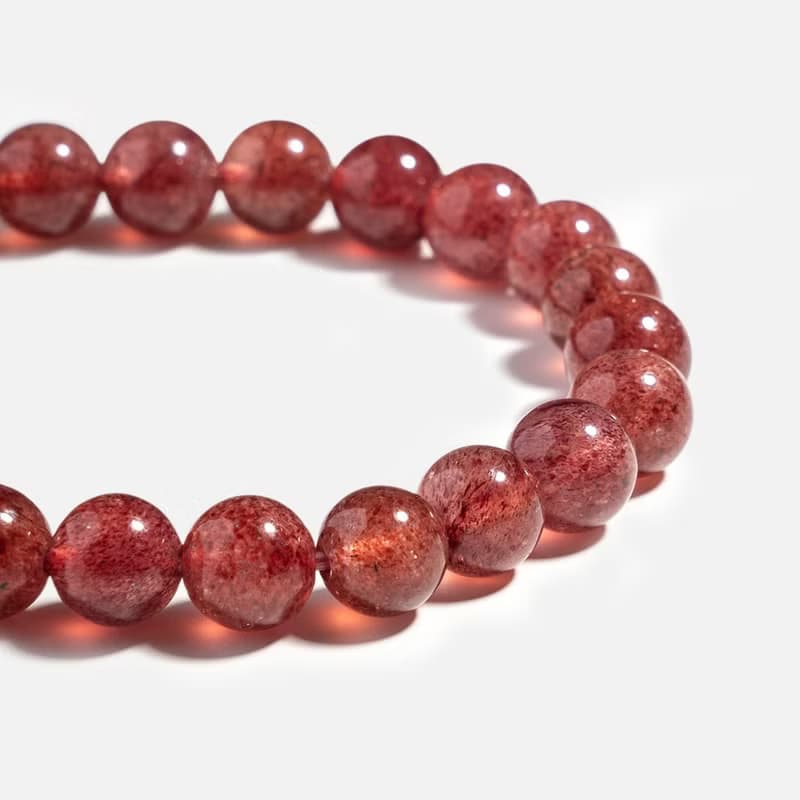 鴿血紅草莓晶天然 水晶手鍊 | 愛情人緣 招桃花手鍊