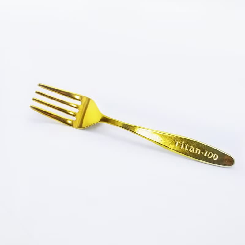 【日本製 Horie】鈦愛寶貝系列-純鈦抗菌ECO環保幼兒叉(漸層金)