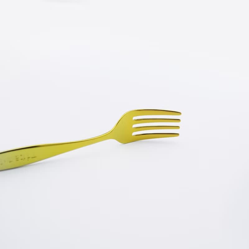 【日本製 Horie】鈦愛寶貝系列-純鈦抗菌ECO環保幼兒叉(漸層金)