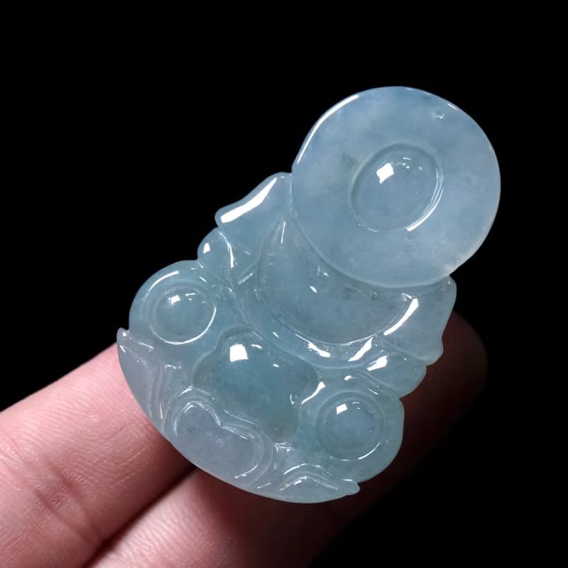 冰種飄綠翡翠精雕觀音菩薩 | 天然緬甸玉翡翠A貨 | 送禮