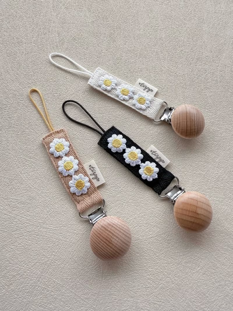 Tanpopo 手作寶寶小物 │ 花朵 x 蕾絲櫸木奶嘴鏈