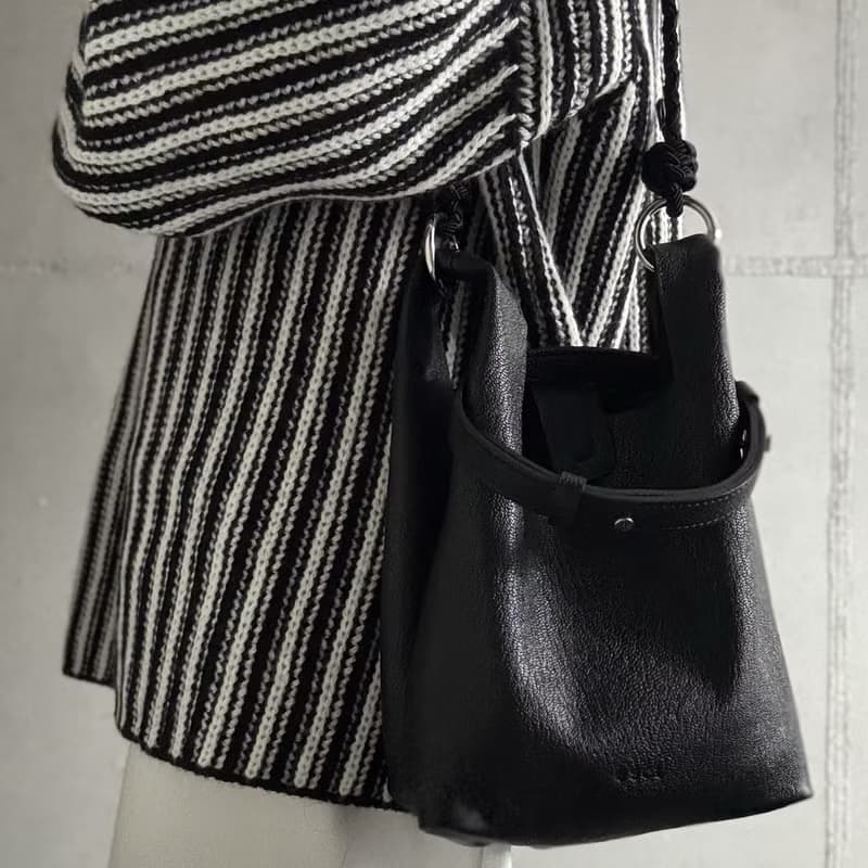 Usual Bag S_Black_Goat Skin _Genuine leather_Tote &Crossbody bag