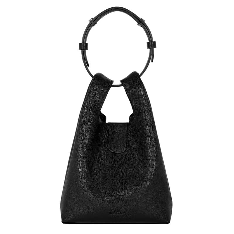 Usual Bag S_Black_Goat Skin _Genuine leather_Tote &Crossbody bag