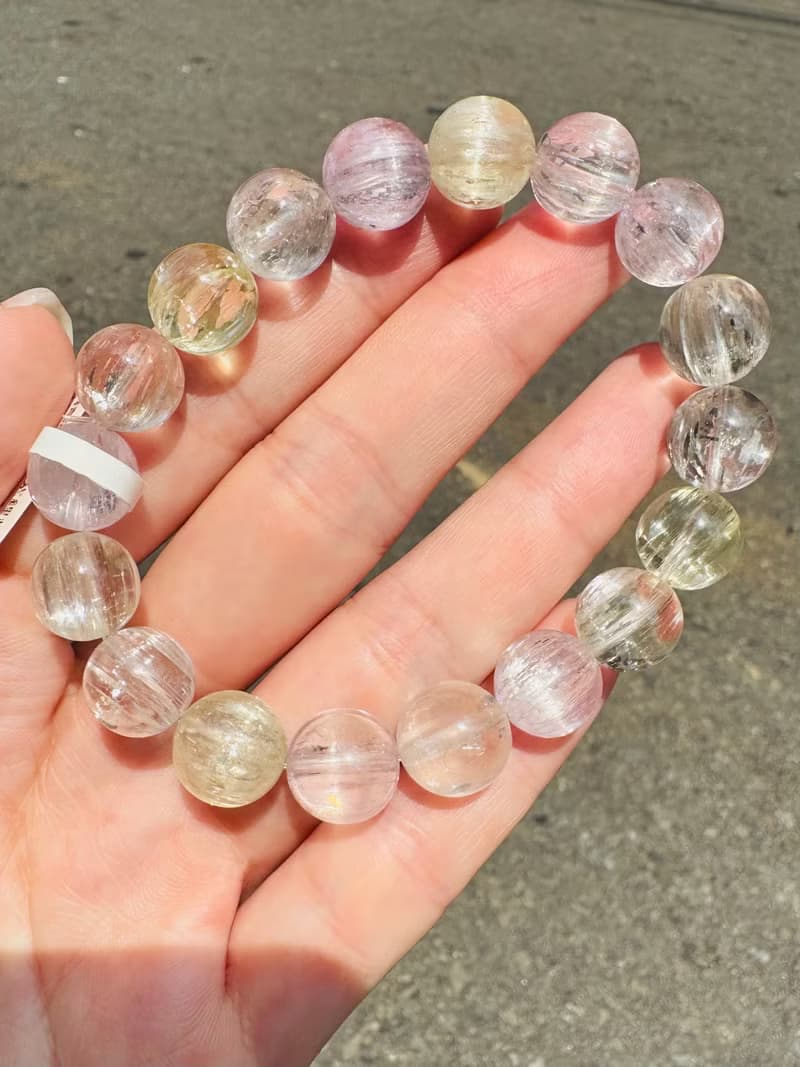 精品螢光星閃拉絲雙色紫鋰輝10.8-11.3mm41.18g提高睡眠緩解焦慮