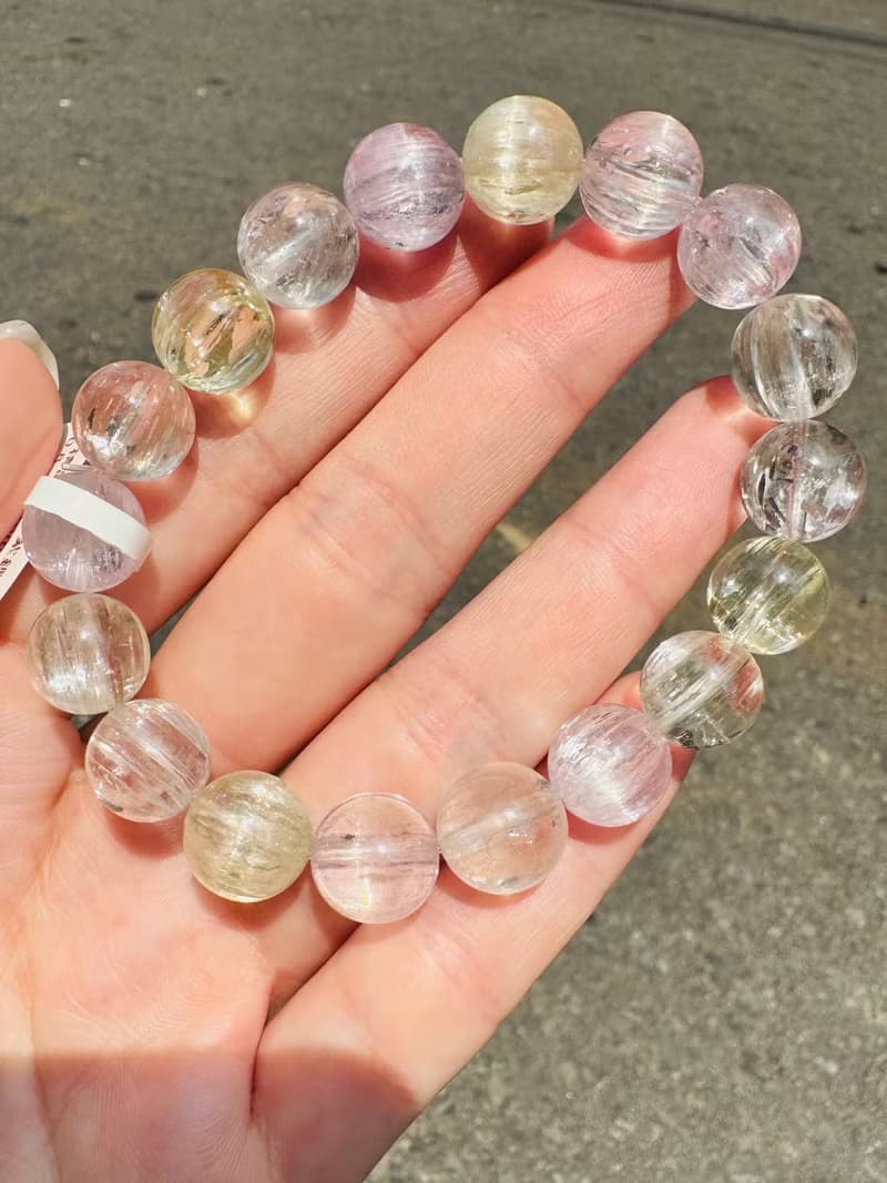 精品螢光星閃拉絲雙色紫鋰輝10.8-11.3mm41.18g提高睡眠緩解焦慮