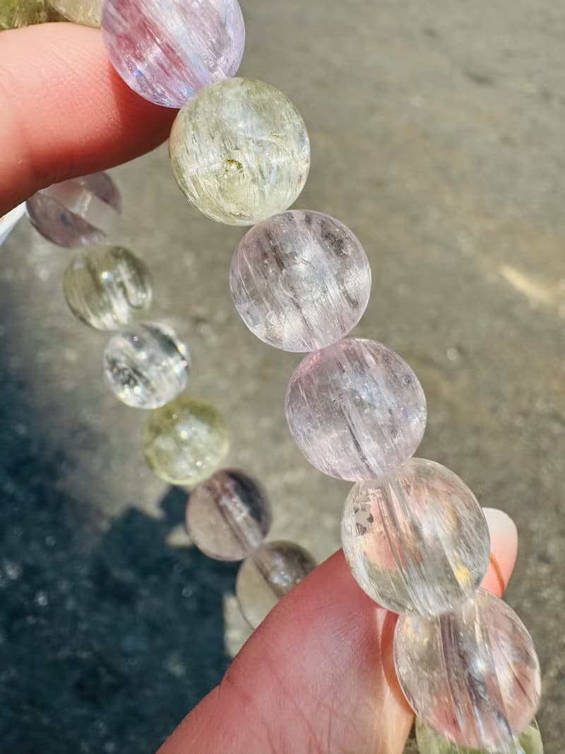 精品螢光星閃拉絲雙色紫鋰輝10.8-11.3mm41.18g提高睡眠緩解焦慮