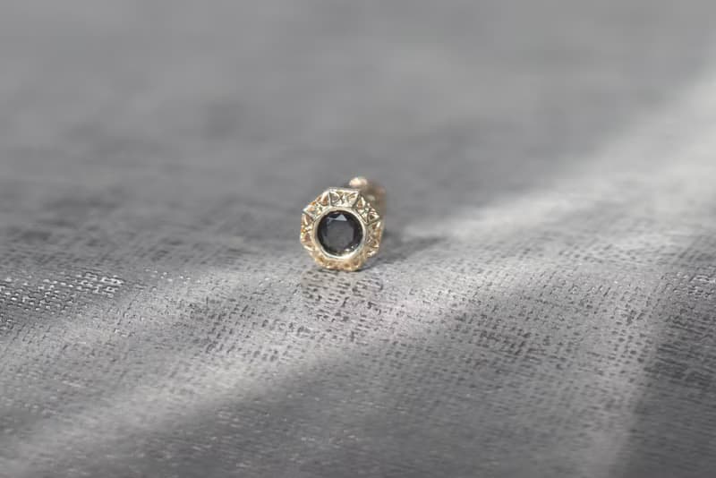 純14K 六邊形鎖珠耳環(單個)耳骨 耳窩 不退色