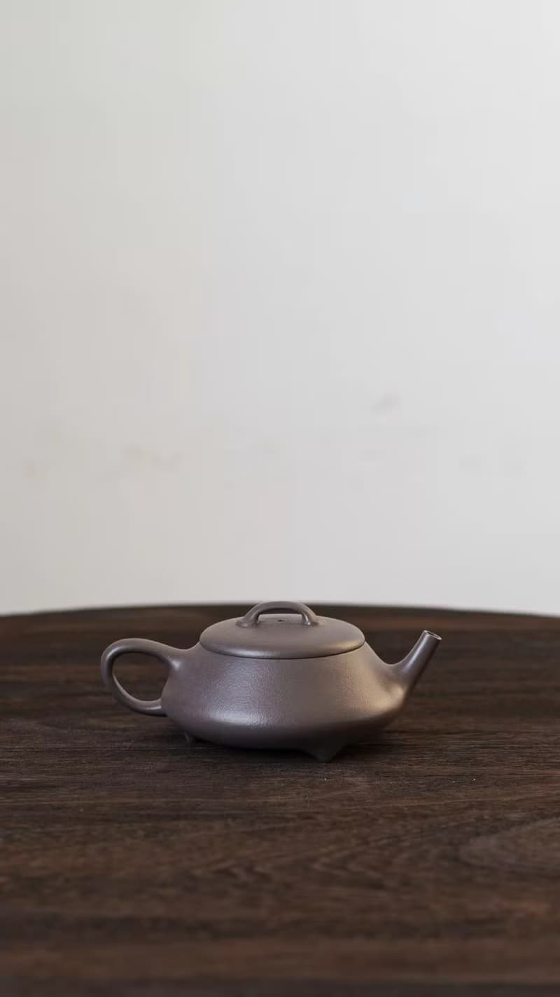 送禮紫砂壺茶壺三足韵瓢 慕古款 160cc 极品天青 泥料正宗 水色润