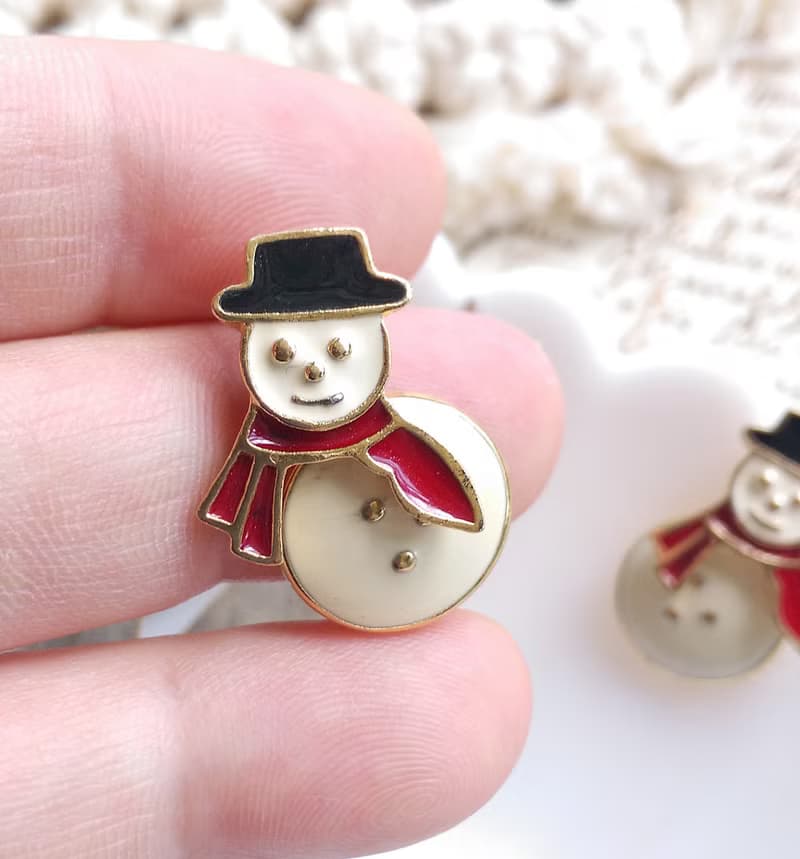 Vintage Jewelry 西洋古董飾品 AVON 可愛 小雪人 針式耳環