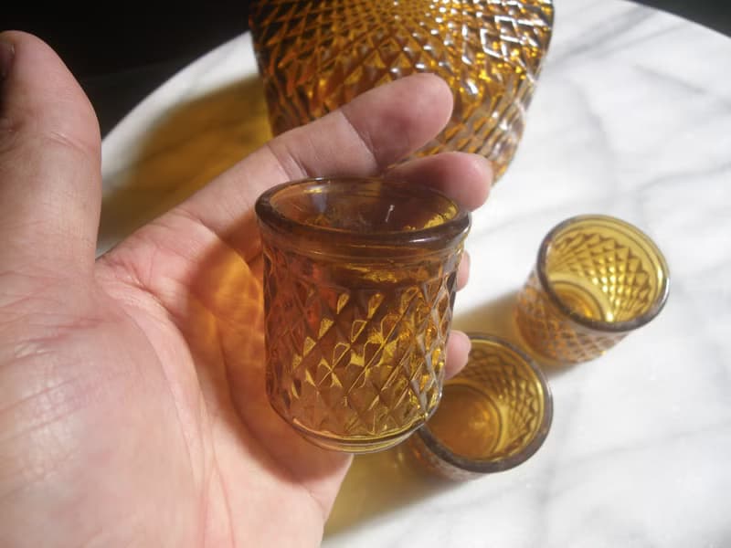 【老時光 OLD-TIME】早期台灣製玻璃酒瓶酒杯組