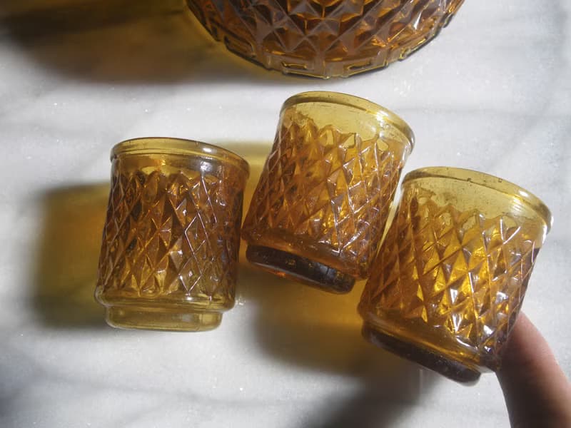 【老時光 OLD-TIME】早期台灣製玻璃酒瓶酒杯組