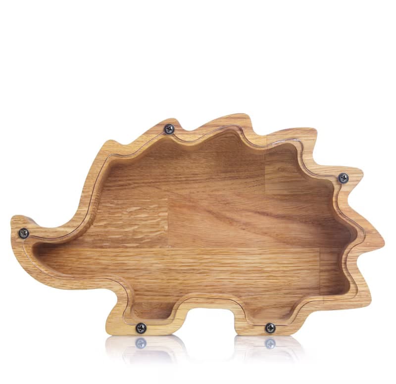 HEDGEHOG wooden piggy bank Personalized coin bank for boys girls adults