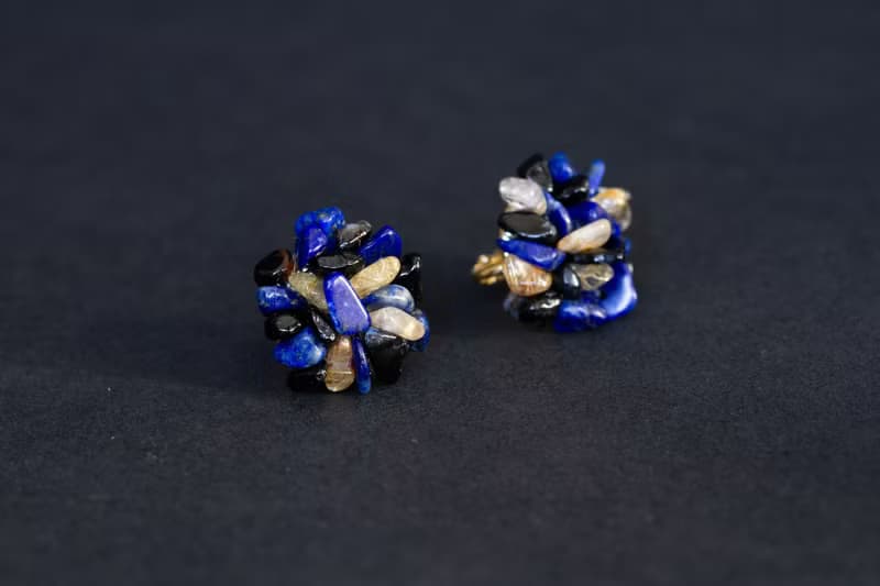 天然石モザイクイヤリング　Vermeer