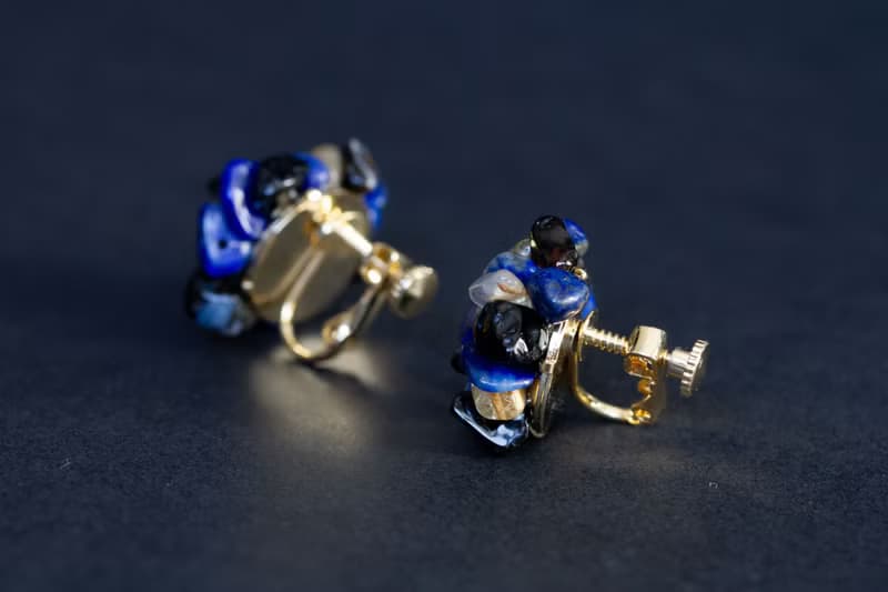 天然石モザイクイヤリング　Vermeer