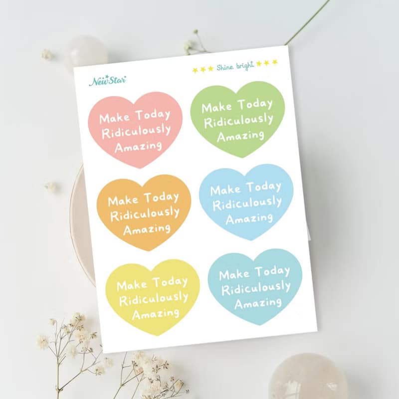 愛心防水立體貼紙MakeTodayRidiculouslyAmazing行李箱筆電水晶貼