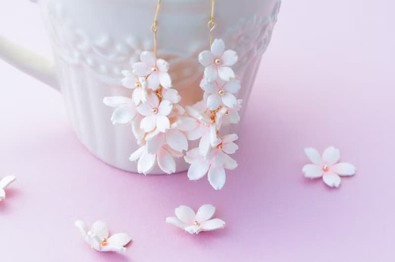 満開の桜の花束　イヤリング(ピアス)