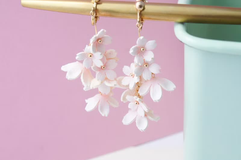 満開の桜の花束　イヤリング(ピアス)