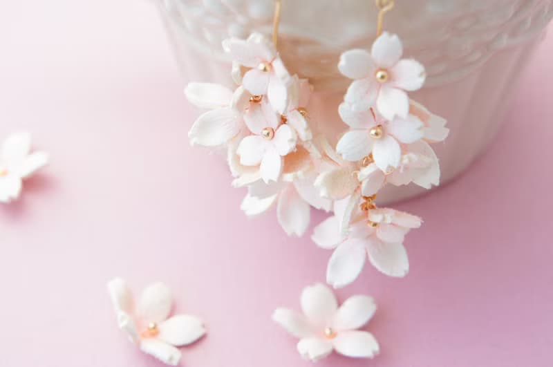 満開の桜の花束　イヤリング(ピアス)
