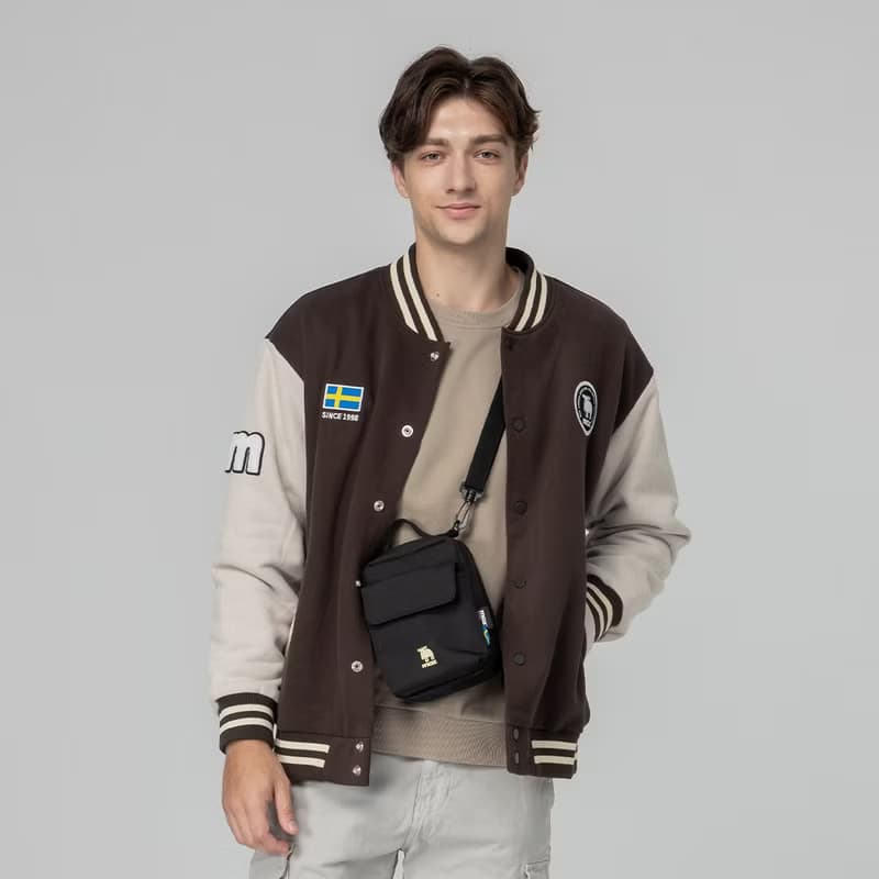 moz瑞典 駝鹿 棒球外套 (巧克力) 男款