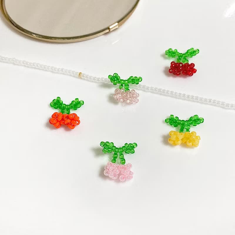 Beaded Cherry Black line Bracelet  (13-21cm)