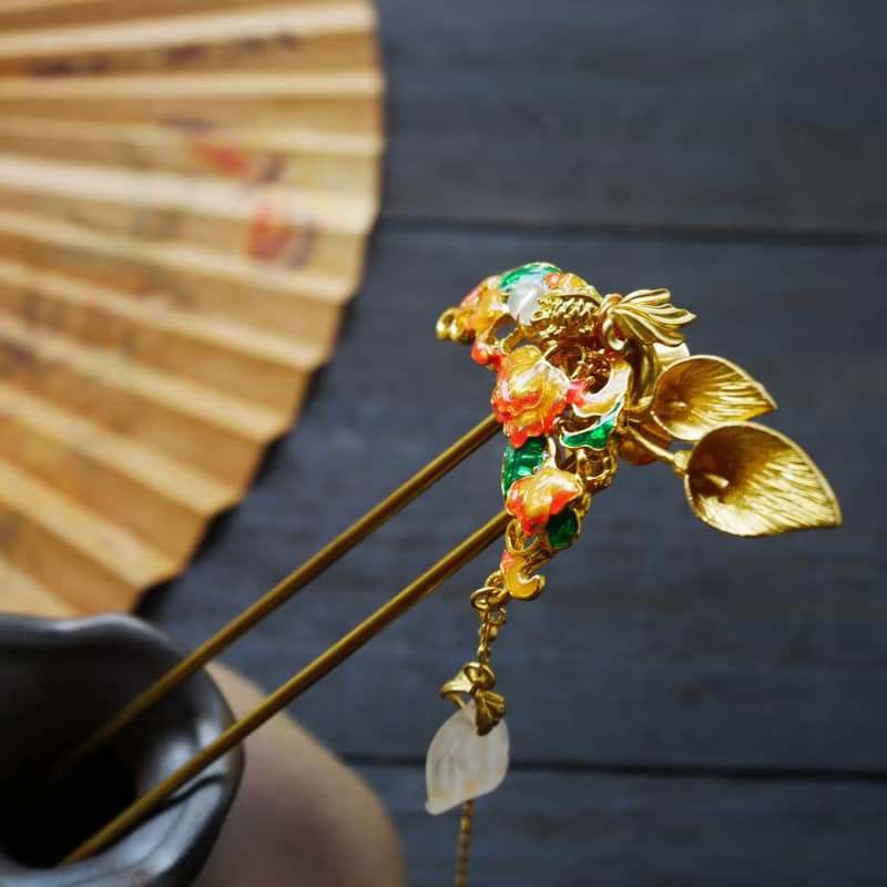 【墨徽閣】玉荷小髮釵/髮釵