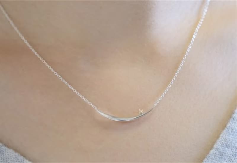 Næturslippur necklace　K10YG×silver925　月と星リング　シルバー×ゴールド
