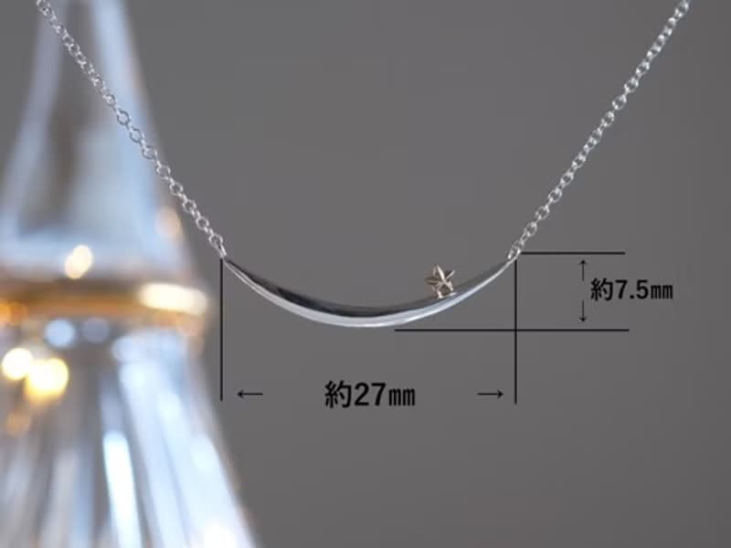 Næturslippur necklace　K10YG×silver925　月と星リング　シルバー×ゴールド