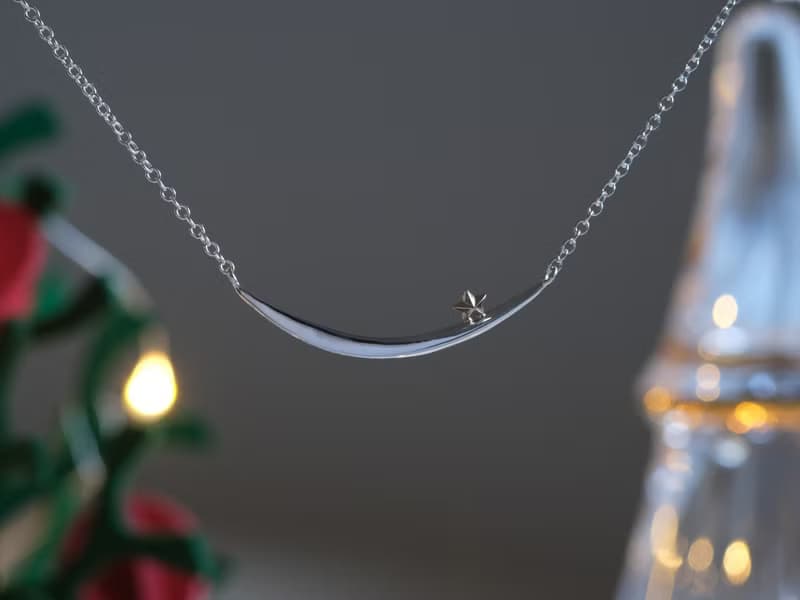 Næturslippur necklace　K10YG×silver925　月と星リング　シルバー×ゴールド