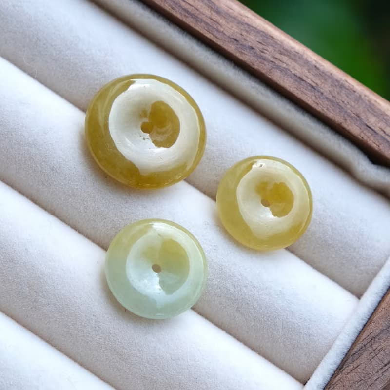 黃翡翠平安扣 天然緬甸翡翠A貨 平安扣 黃翡翠 項鍊 手鏈 送禮
