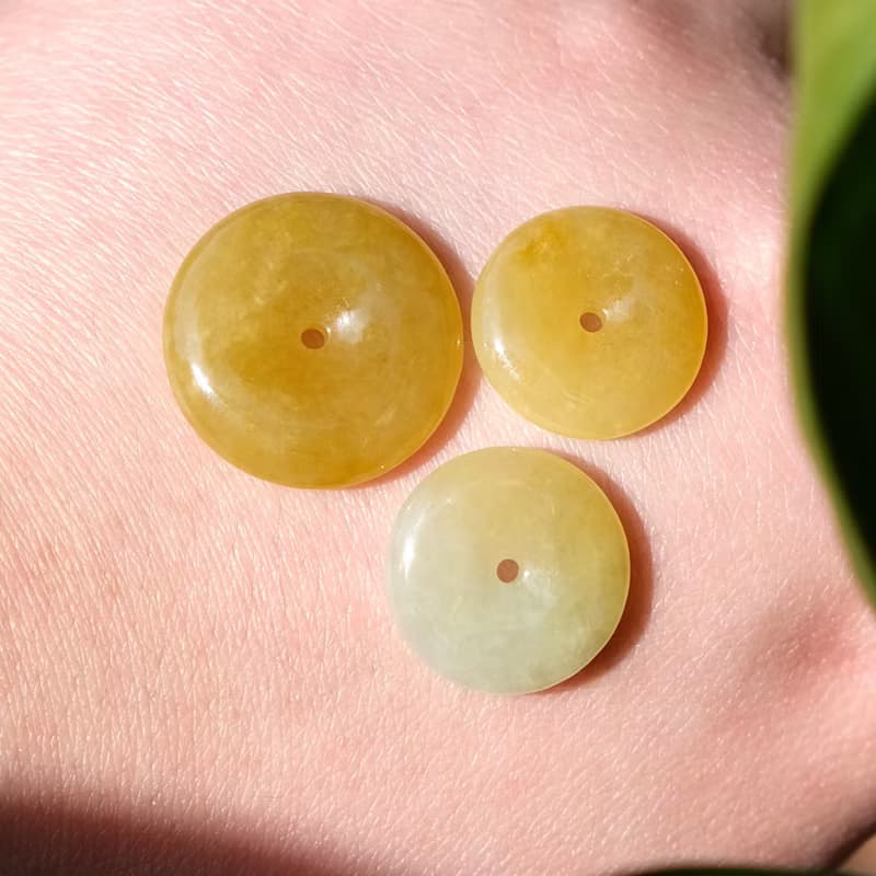 黃翡翠平安扣 天然緬甸翡翠A貨 平安扣 黃翡翠 項鍊 手鏈 送禮