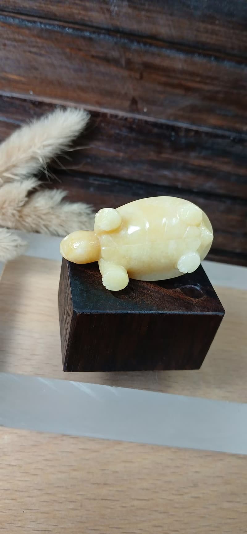 雕件 逗樂動物-金財龜 金絲玉