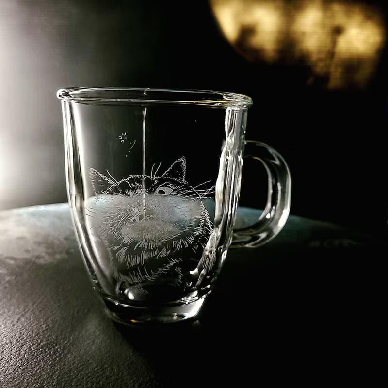 【拿鐵杯】客訂手雕喵喵 | 拿鐵馬克杯 | 手工雕圖/免費刻字