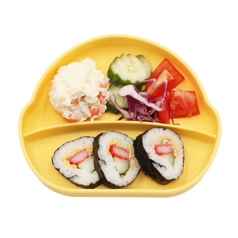 (台灣設計,製造生產)Farandole安全無毒抗菌等級矽膠盒-飽-黃