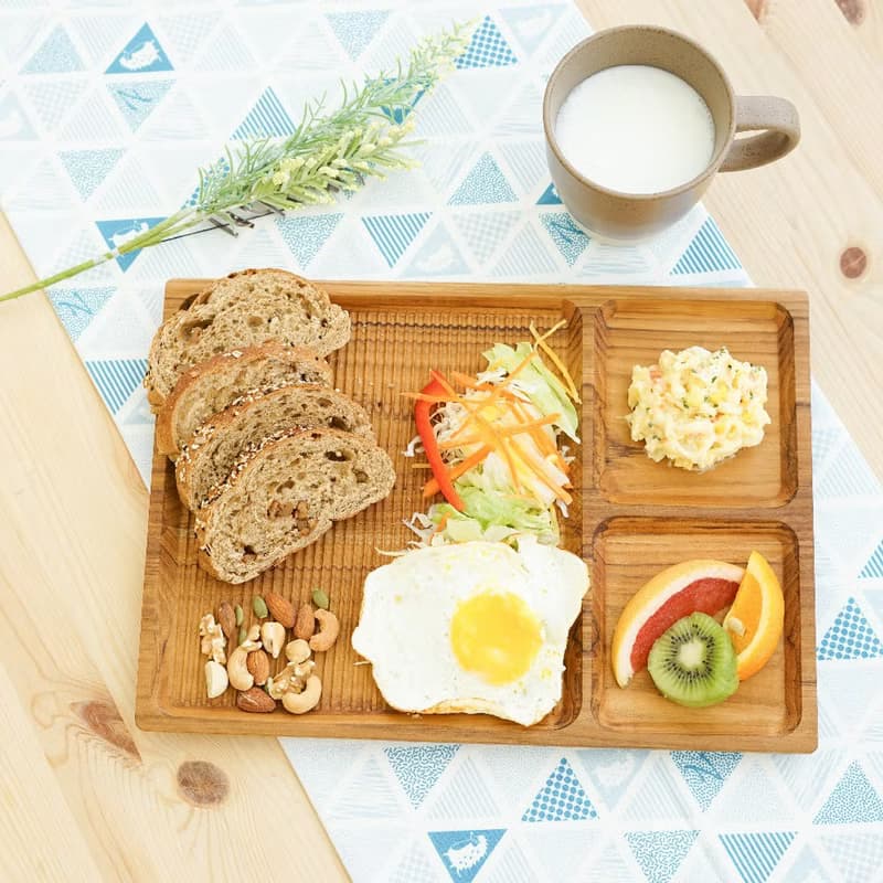 天然柚木早午餐盤-條紋款35X24.5/露營野餐/餐盤/不上漆食用安心