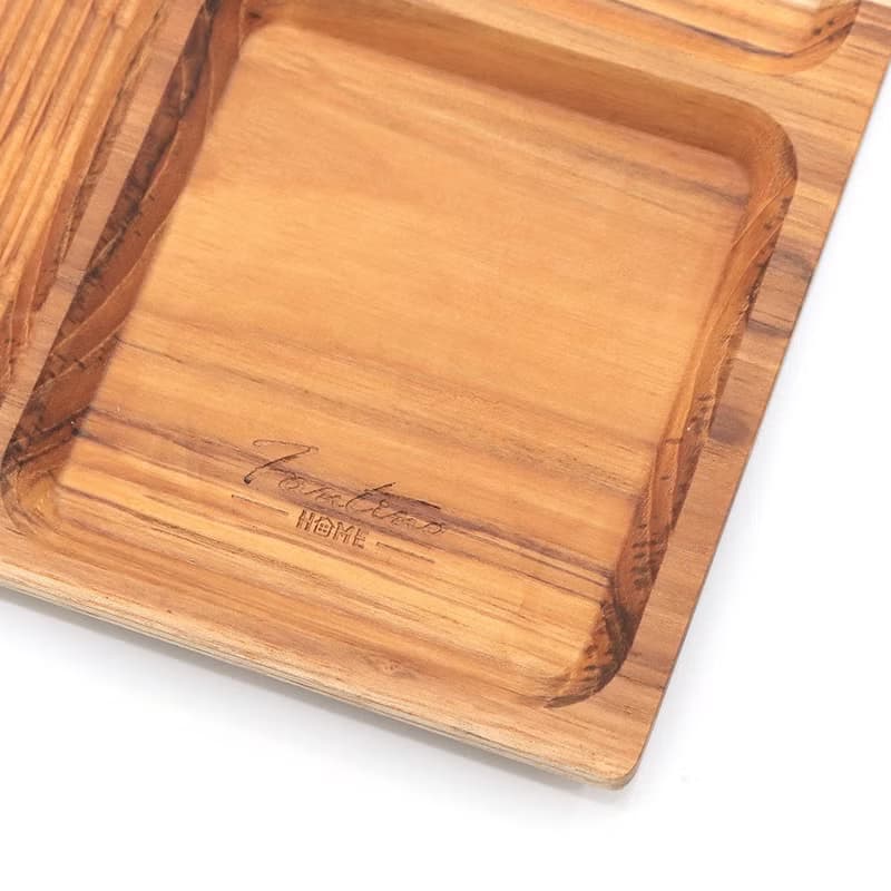 天然柚木早午餐盤-條紋款35X24.5/露營野餐/餐盤/不上漆食用安心