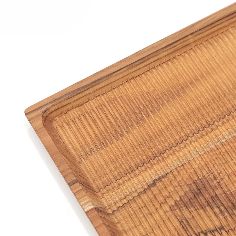 天然柚木早午餐盤-條紋款35X24.5/露營野餐/餐盤/不上漆食用安心