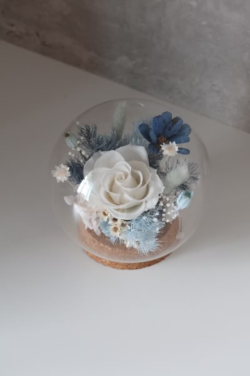 永生花玻璃盅 小夜燈 生日禮物 交換禮物