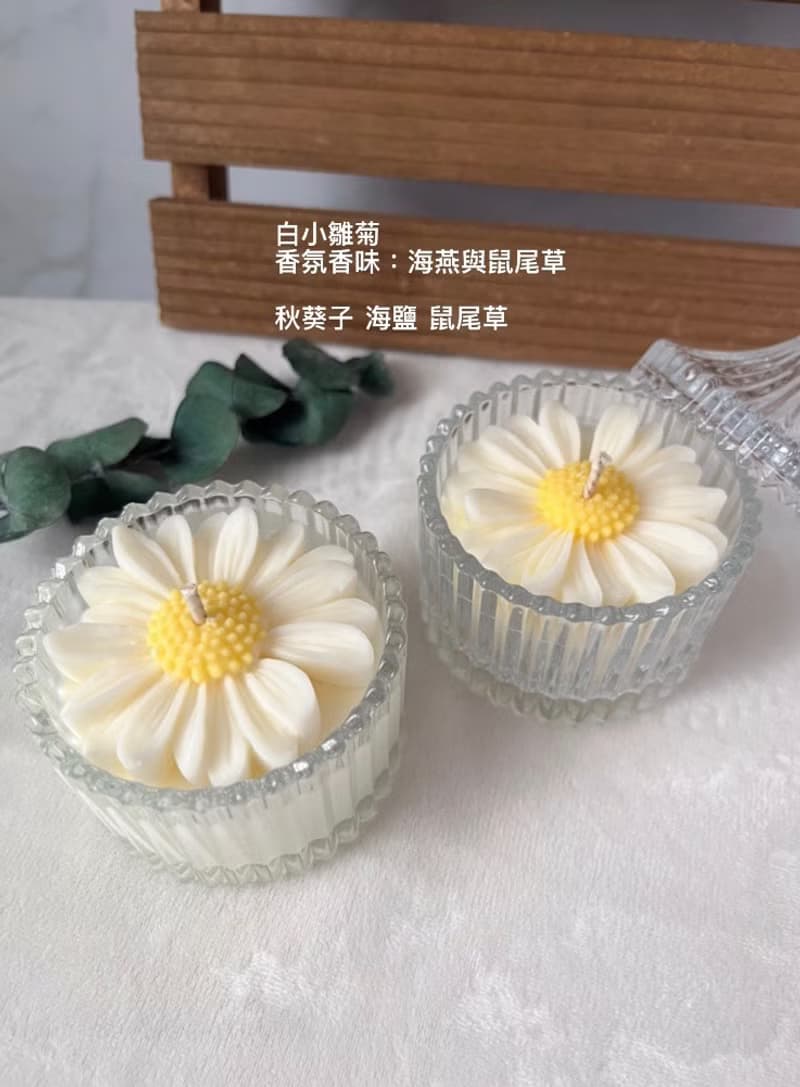 托比好蠟 | 白色小雛菊工藝香氛蠟燭 生日禮物 畢業禮物 婚禮小物
