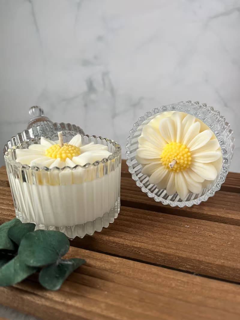 托比好蠟 | 白色小雛菊工藝香氛蠟燭 生日禮物 畢業禮物 婚禮小物
