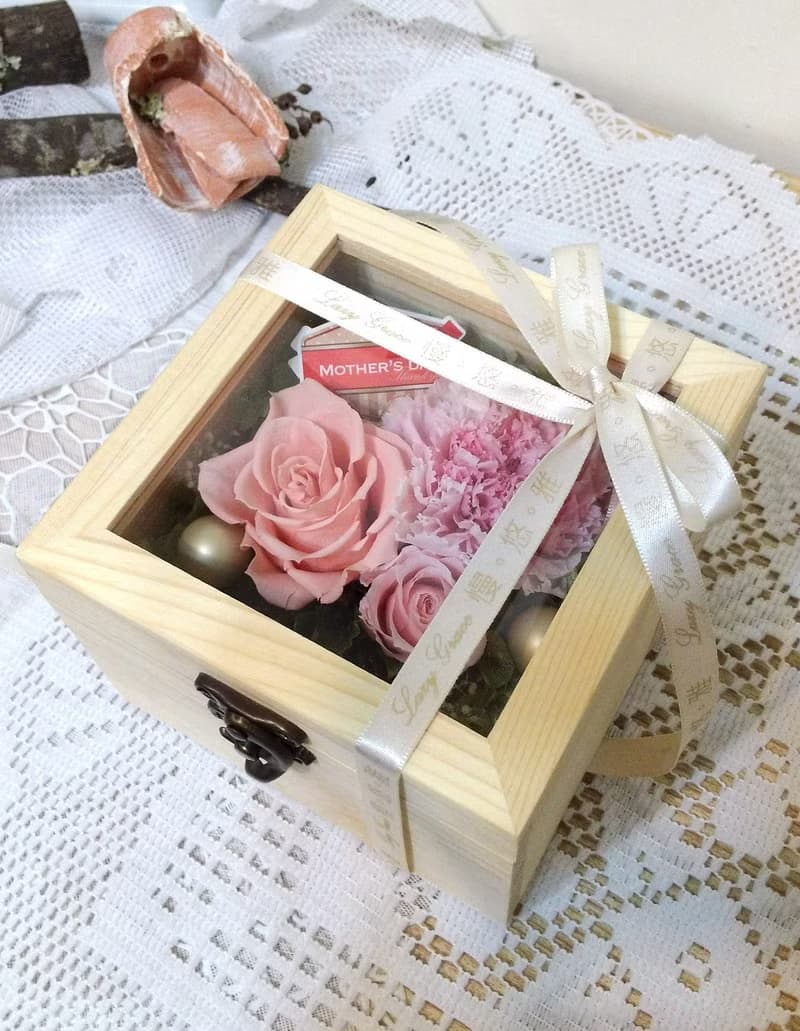  l 感謝 母親節木盒花禮 l *不凋花.恆星花.永生花*禮物*母親節