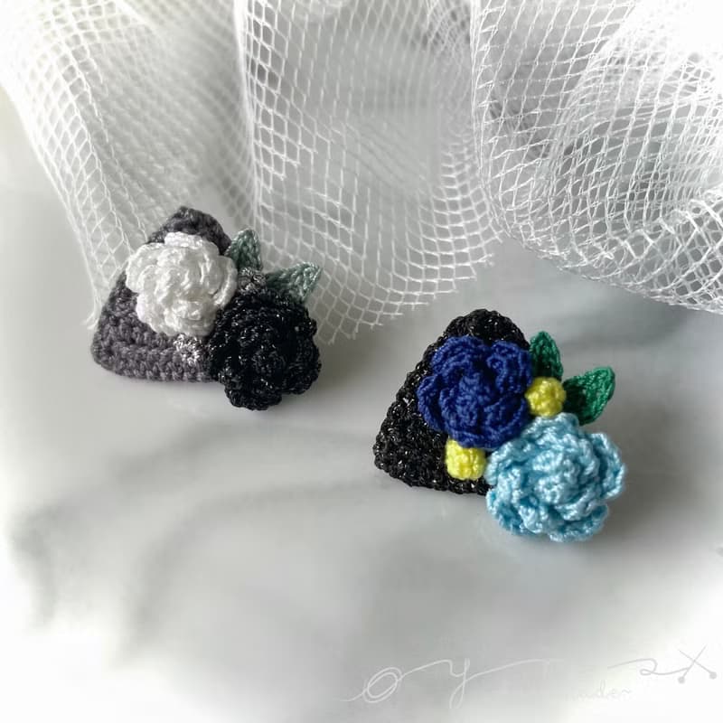 玫瑰系列 - 三角款式 - 純人手鈎織編織