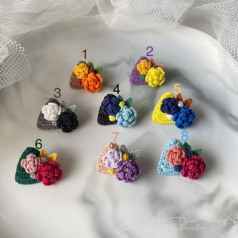 玫瑰系列 - 三角款式 - 純人手鈎織編織