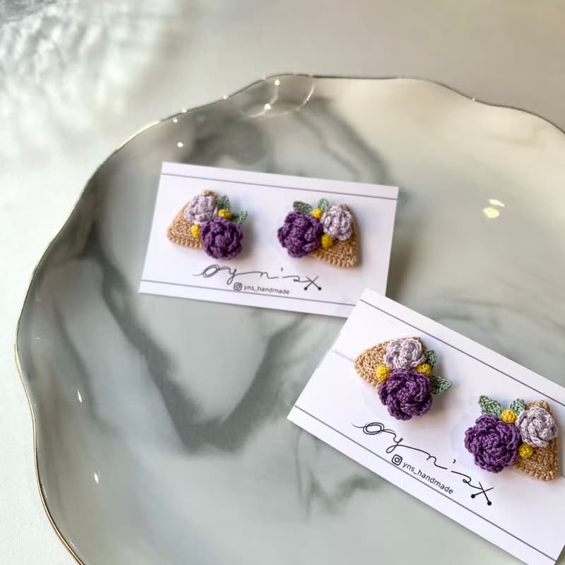 玫瑰系列 - 三角款式 - 純人手鈎織編織