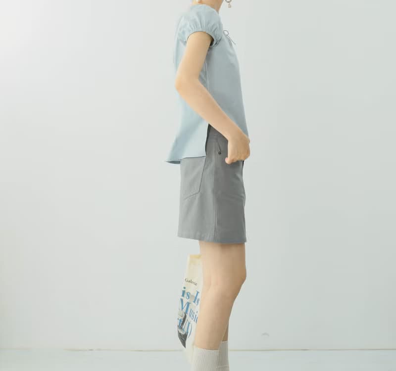 【甜妹千金】法式復古/嬰兒藍棉麻/船型小衫
