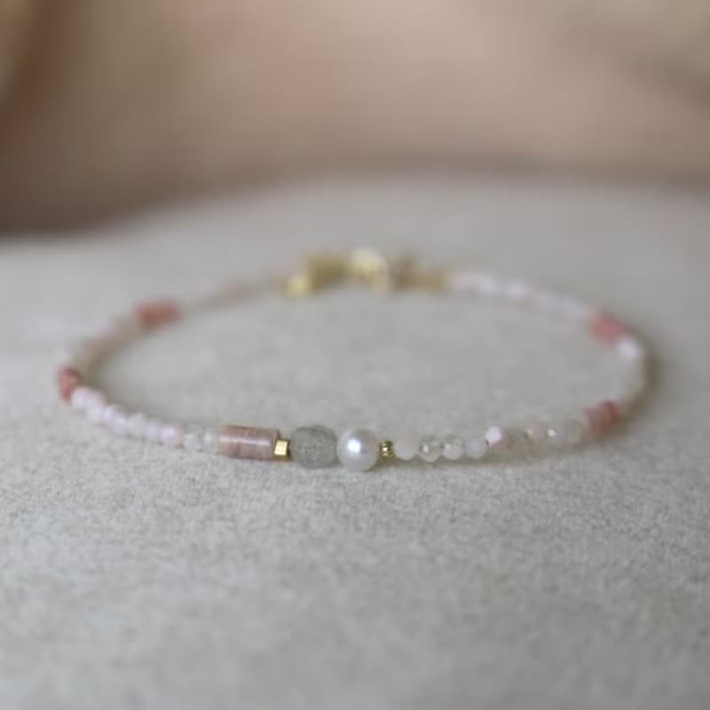 手鍊 蛋白石 光譜石 珍珠 天然石 - 樹枝 -