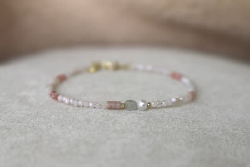 手鍊 蛋白石 光譜石 珍珠 天然石 - 樹枝 -