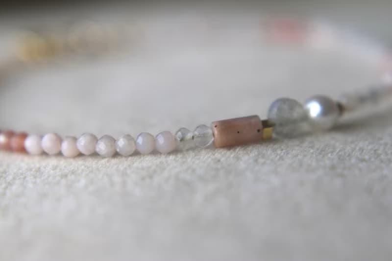 手鍊 蛋白石 光譜石 珍珠 天然石 - 樹枝 -