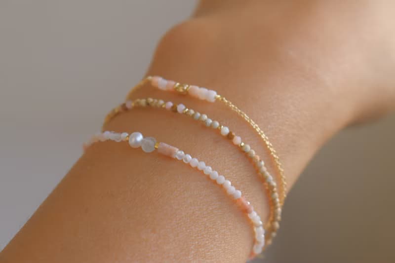 手鍊 蛋白石 光譜石 珍珠 天然石 - 樹枝 -