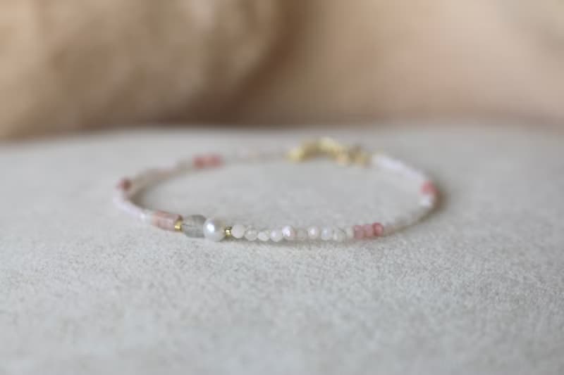 手鍊 蛋白石 光譜石 珍珠 天然石 - 樹枝 -